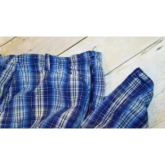 IZOD Mens BLUE PLAID Walking GOLF Tennis Shorts Pants LIGHTWEIGHT size 32 - Picture 4 of 4